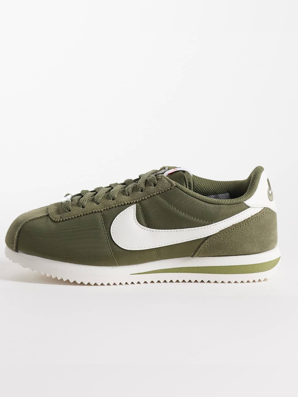 Nike Cortez Olive Green Classic Sneaker with White Swoosh